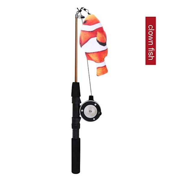 Fiskspö Feather Cat Accessories Interaktion Lindra tristess Liten fisk Kattleksak Clownfish