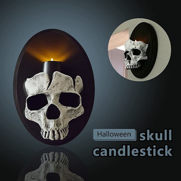 Kreativ skräckskelett ljusstake Halloween dekoration half-skeleton