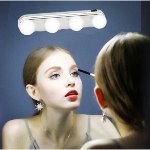 LED turhamaisuus lamput Kannettava Sucker Makeup Mirror Light Vanity seinävalaisin 1 pcs 4 bulbs