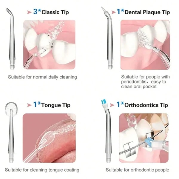 Tandvandsprøjte Spotlight Waterpik Professionel Oral Irrigator Bærbar Floss Cleaner Sundere Tænder Hvidere Rengøringsmiddel White