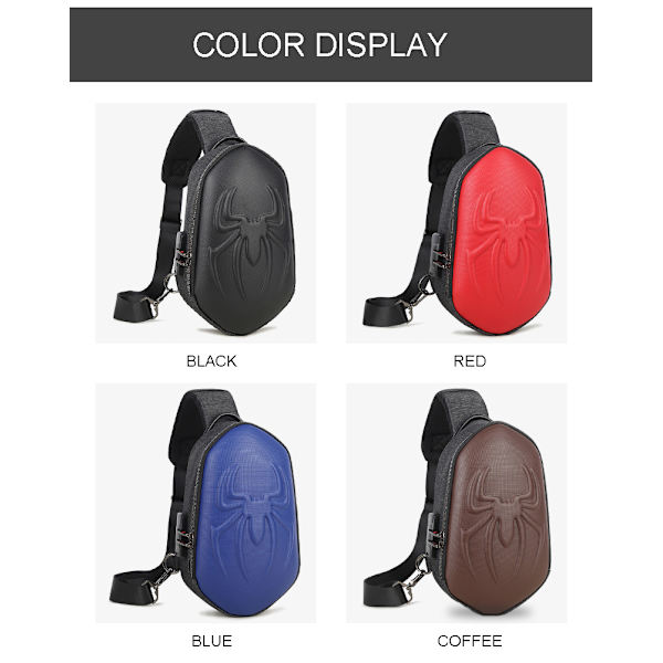 USB laddning Crossbody Unisex Running Chest Bag black