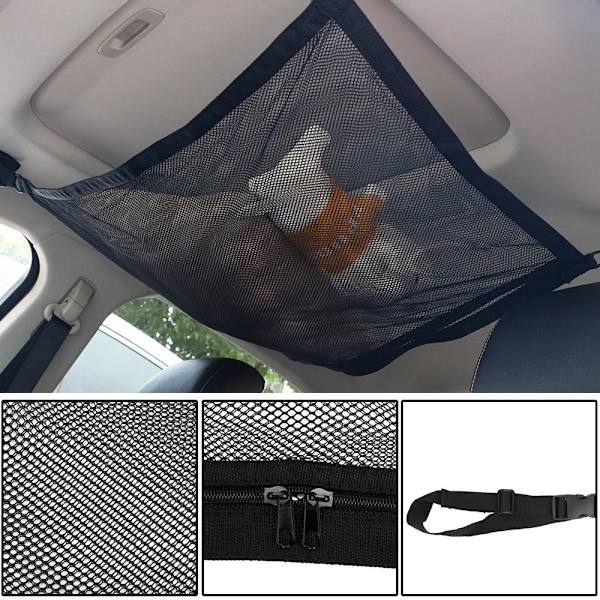 Universal Justerbar Diverse Car Styling Opbevaringsnettaske black 75*48cm