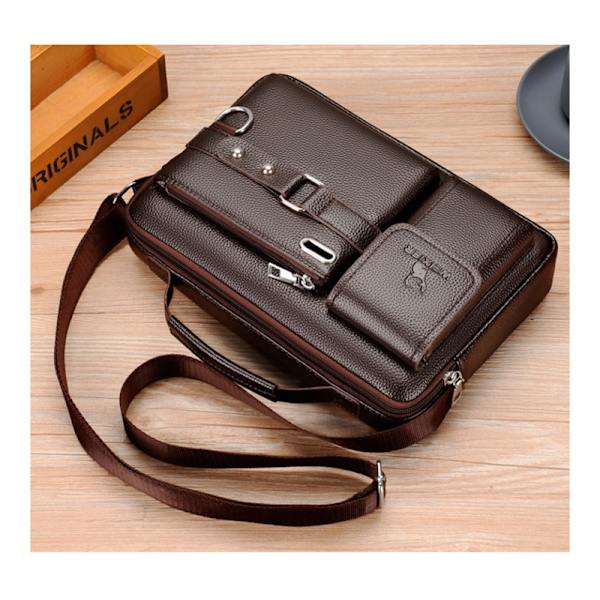 Axelväska med stor kapacitet Läder Messenger Bag för män brown 20*7*24cm