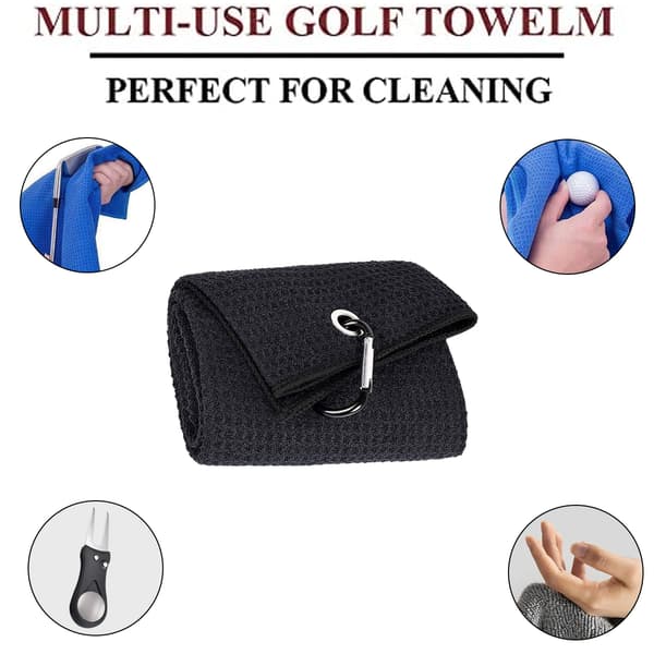 Mikrofiber Golfhåndkle (40x40cm) | Golfklubb Børste | Golf Divot