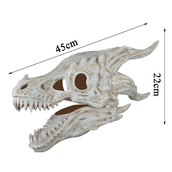 Dragemaske Movable Jaw Dino Mask Moving Dinosaur Decor Mask white 45*22*22㎝