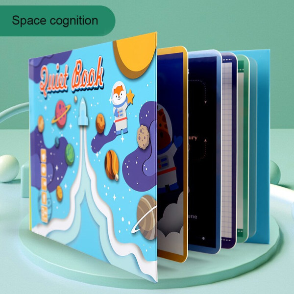 8 stil Djurnummer Kognitiv pedagogisk Toy Sticker Book space