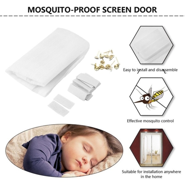 5 størrelser Basic Magnetic Myggenet Sommer Anti Bug Flue Dør Gardiner Mesh Beige 100 x 210cm