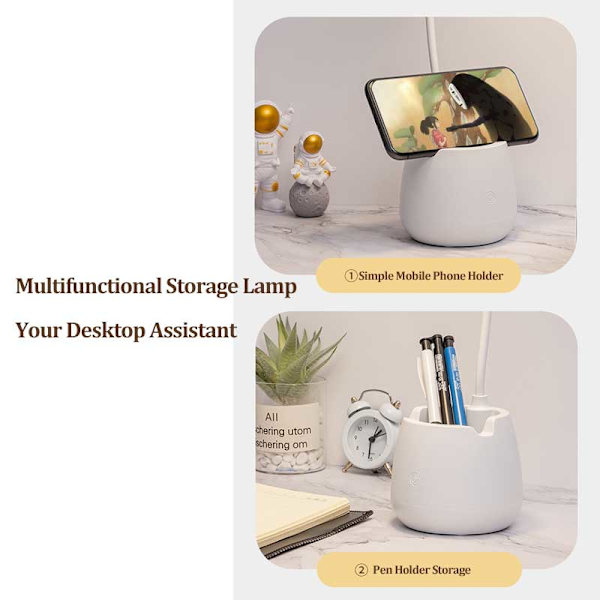 Bordlampe USB Charging Touch Bøjelig skrivebordslampe white 3600mAh