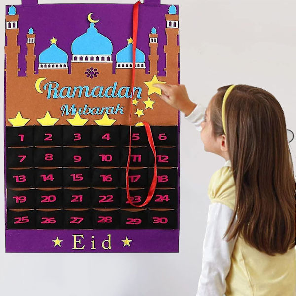 Ramadan Countdown Kalender Vägghängande för barn