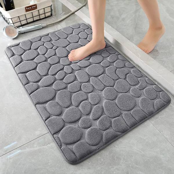 Mukulakivi kohokuvioitu kylpymatto Liukumaton kylpyhuonematot Ovimatto Memory Foam Pad khaki 50x80cm