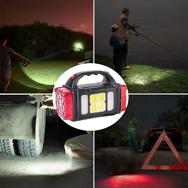 Ladattava LED-taskulamppu Zoomattava vedenpitävä taskulamppu red large