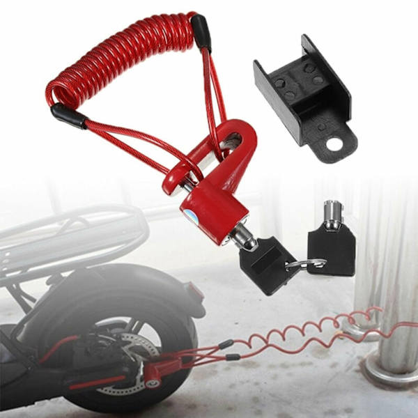 1 set Stöldskyddscykel elektrisk skoter Skivbroms Hjullås för Xiaomi Mijia M365 Red Lock