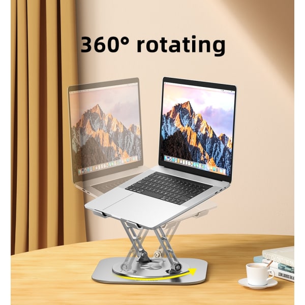 Laptop 360° roterbar notebookholder Løftbart aluminiumsstativ gray