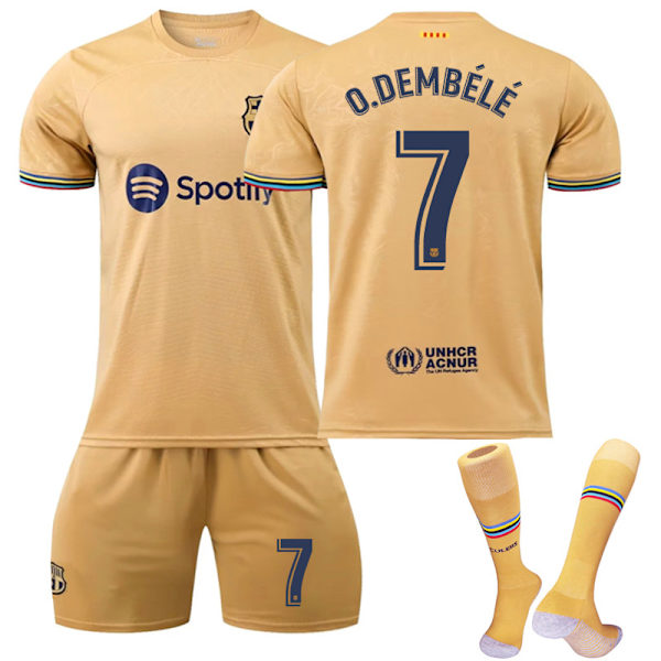 Lapsi / Aikuinen 22 23 World Cup Barcelonan vieraspeli Jersey Soccer Set O DEMEBELE-7 #m