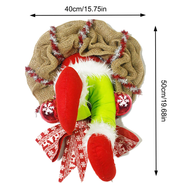 Joulun säkkikangas Design Kodin etuoven tontun jalkojen seppelevanne colorful large