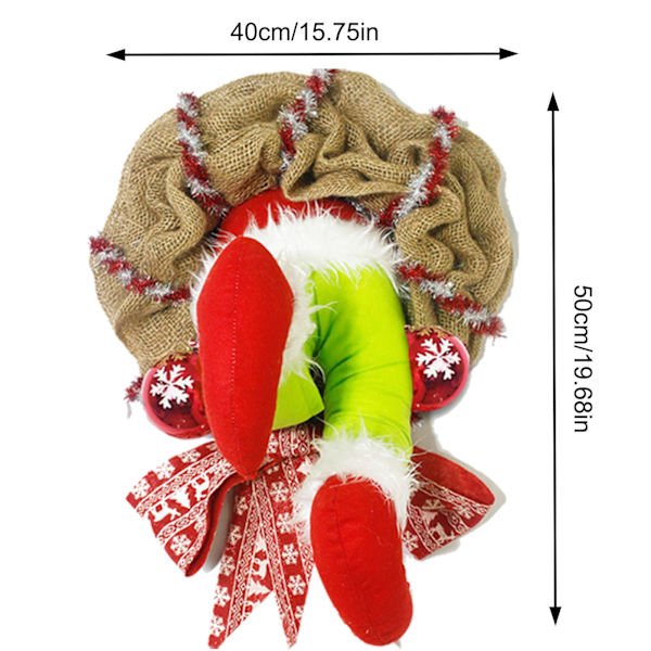 Jul Jute Design Hjem Hoveddør Elf Ben Krans Hoop colorful large