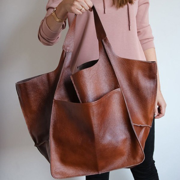 Casual Totes Taske Dame højkvalitets læderpung coffee 70cm X 28cm X 40cm