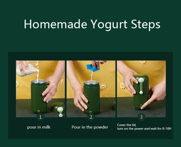3 Gears Mini Yoghurt Maker Hushålls DIY Automatisk Yoghurt Maker green 280ml