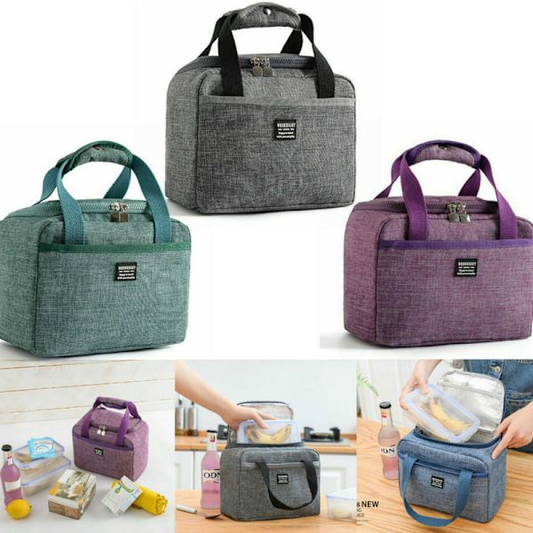 Bærbar termisk isoleret Tote Cooler Håndtaske light gray 24*14*17cm