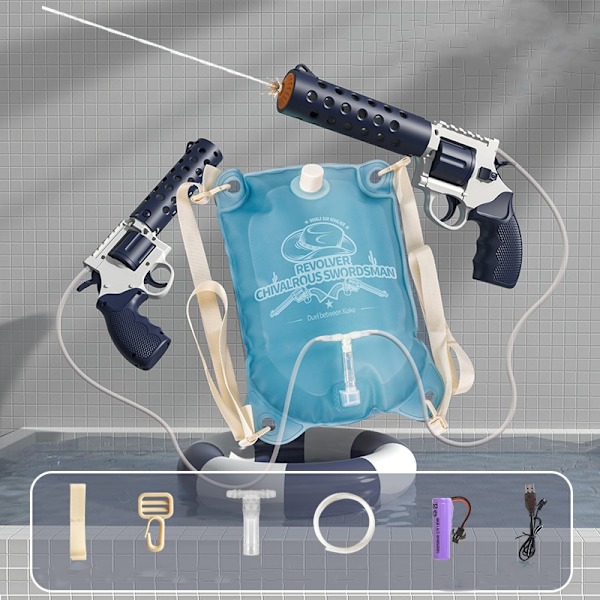 Elektrisk revolver Vattenleksak Barnleksak sommarstänkvattenmaskin Barnleksak blue 2pcs