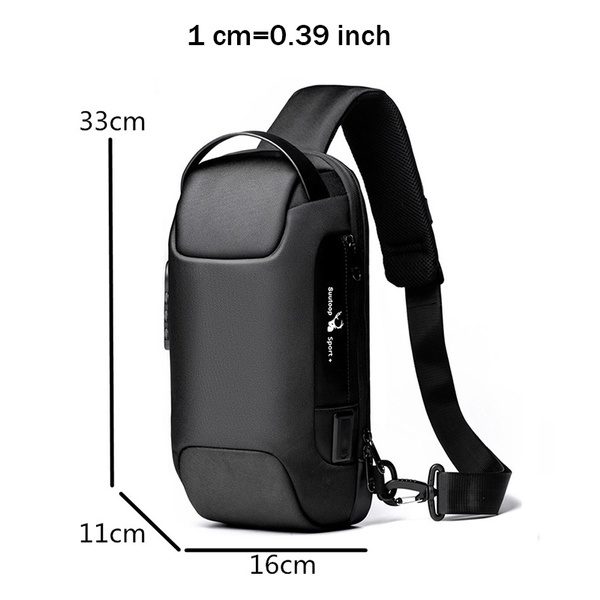 Miesten vedenpitävä USB Oxford Crossbody -laukku varkaudenesto olkapää Army Green