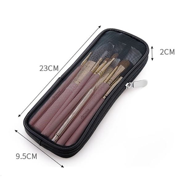 Sminkborste Case Kosmetisk toalettväska Förvaringspåse black 23*9.5*2cm