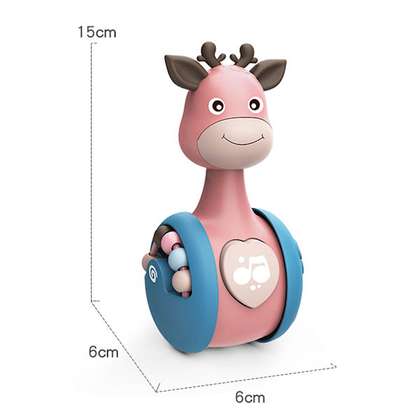 Liukuvat Deer Baby Tumbler helistinlelut khaki 6x6x15