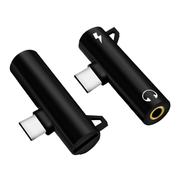 USB Typ C till 3,5 mm honadapter USB C till Aux Audio Svart