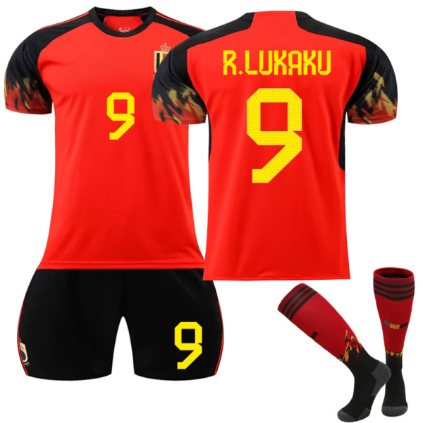 Barn / Vuxen 22 23 Belgien Set fotbollsset R.LUKAKU-9 #16