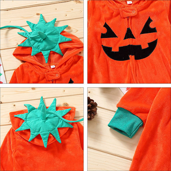 Halloween Pumpkin Baby Kids One Piece Pyjamas 60CM
