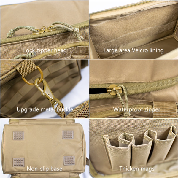 Tactical Range Bag Shooting Pistol Jagt tilbehør khaki 38*30*25cm