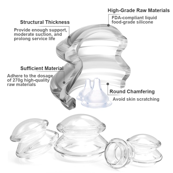 4. Koppning for helkroppsmassage Hemvakuumkoppning Transparent 4pcs/set