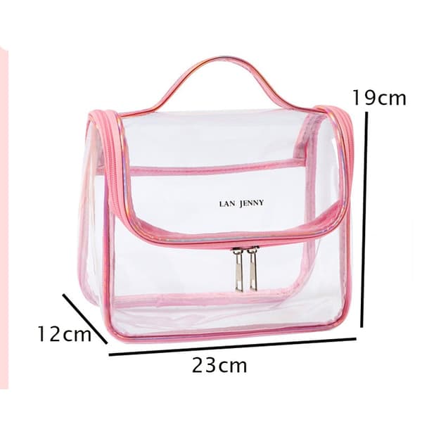 Kosmetiska väskor Klar PVC-dragkedja Makeup Transparent resepåse black 23*19*12cm