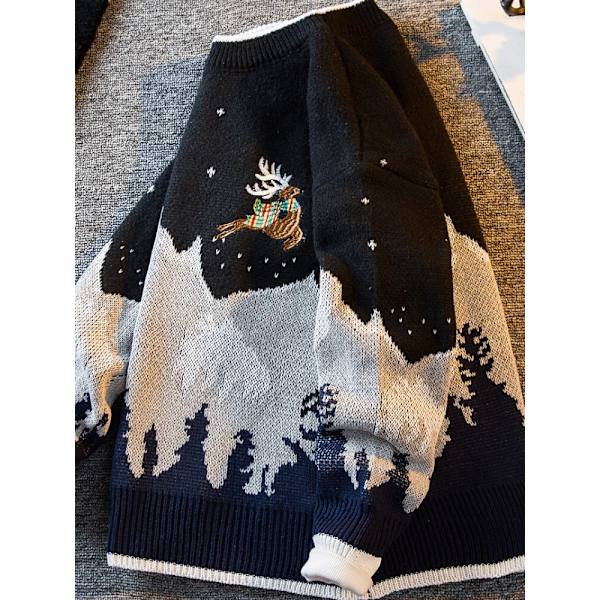 Japansk tröja herr vinter trend high-end stickad tröja red M