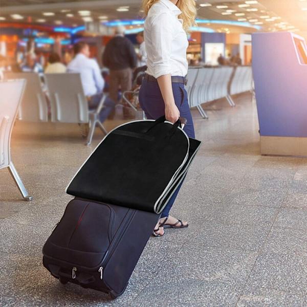 Travel Woven Fabric Mekkolaukku Pukulaukku Vaatelaukku Suuri mesh black 2pcs