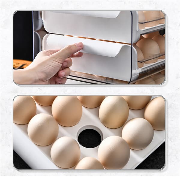 32 Grid Egg Låda Kylskåp Transparent förvaringsställ Grey