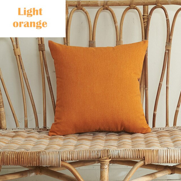 Solid vandtæt pudebetræk Enkel ren farve farvet polyester pudebetræk Vandtæt dekorativ pudebetræk til sofa Light orange 45X45CM