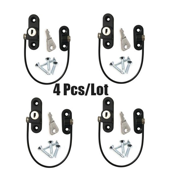 4 Stk Baby Sikkerhedsvindue Låse Rustfri Børne Vindue Restrictor Spædbørns Sikkerhedslås White 1PC
