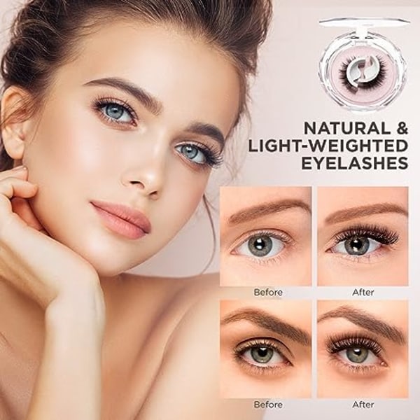 Ögonfransar Ingen eyeliner eller lim behövs Återanvändbart självhäftande
