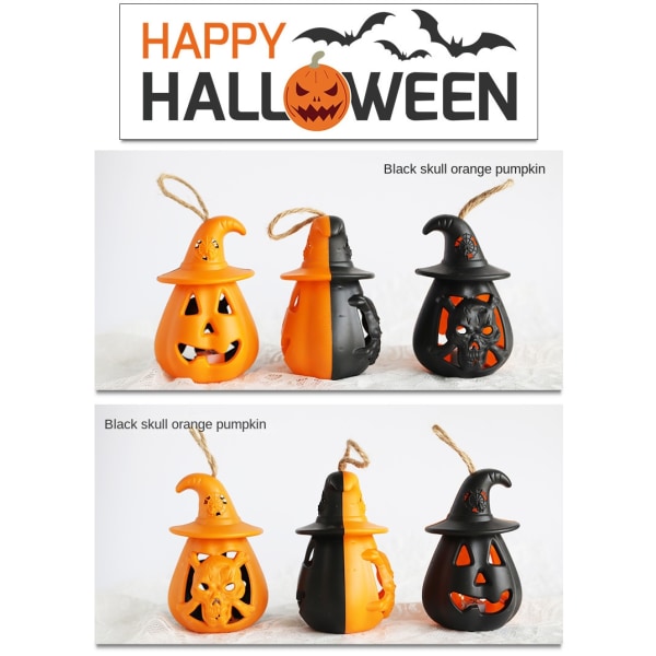 Halloween Pumpkin Lantern Led riippuva Ghost Lantern lamppu orange 2pcs