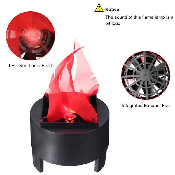 Simulerad 3D Fire Flame Lighting Hängande Fire Pit Lamp red 1pc