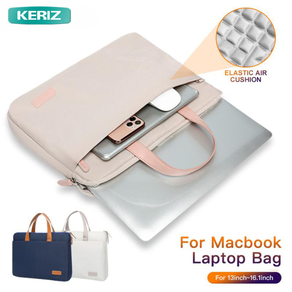 Velegnet til Macbook computertaske Ultratynd bærbar taske beige large