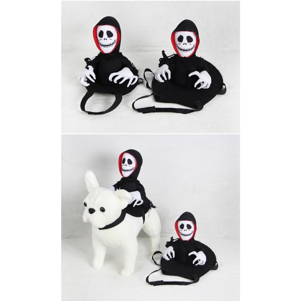 Halloween Cape Ghost Pet Transformation -asu Pet Cosplay black+white small