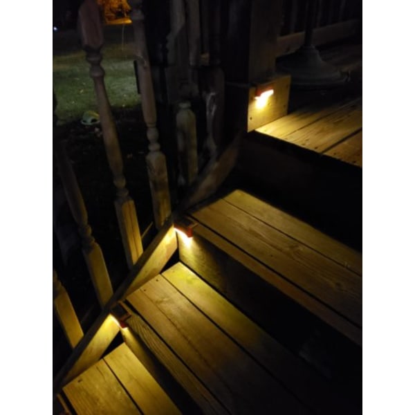 8/4 stk LED solar trappelampe udendørs vandtæt black 4 PCS