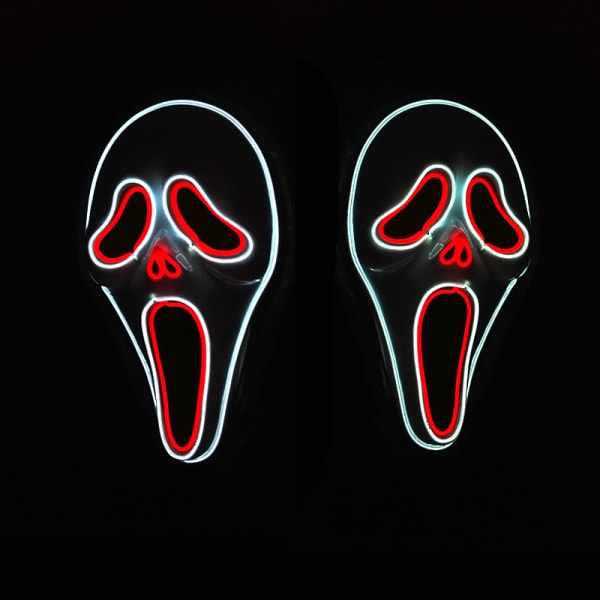 Plast Scream Mask Skräck Skrämmande Halloween Party Cosplay white 33x19cm