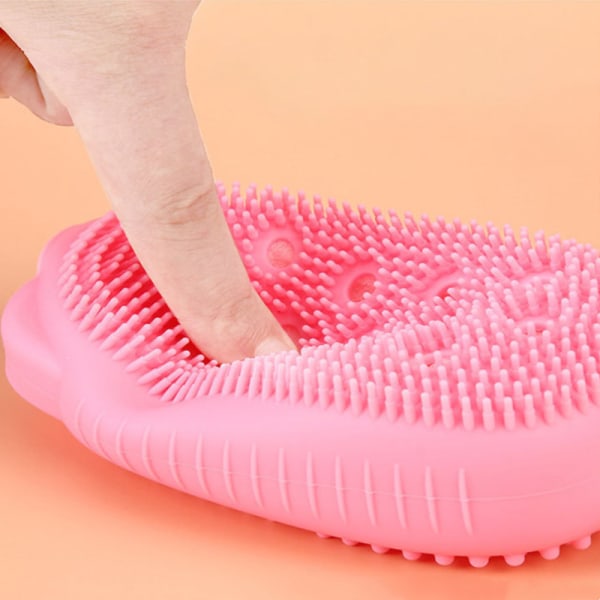 Silikoni Body Scrubber Soft Bubble Bath Brush Suihkusieni pink 250*70*50mm