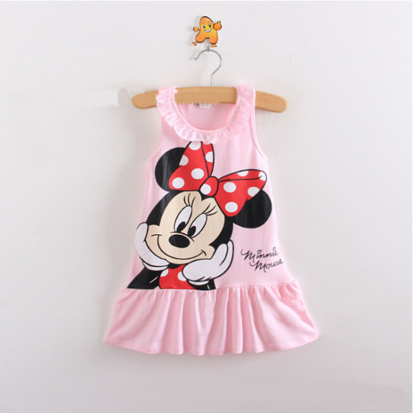 Minnie Mouse print baby lasten tyttömekko pink 100cm