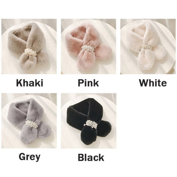 Pearl Buckle Dam Crossover Warm Scarf white