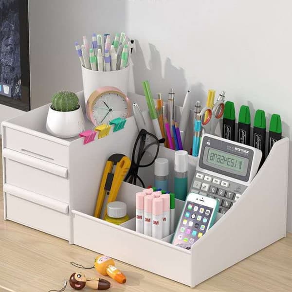 Makeup Organizer Kosmetisk förvaringslåda med stor kapacitet white