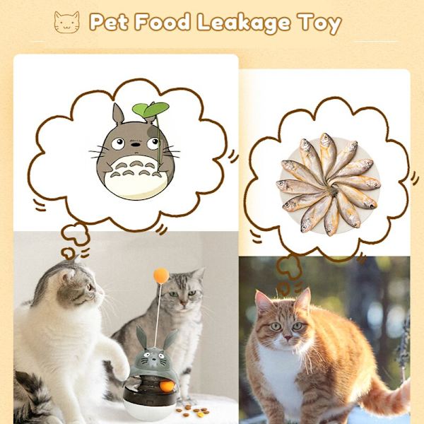 Tumbler Cat Lelut Treat Annostelija Lelut Pyörivät pallot white sheep 95*275mm